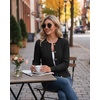 image:imageGRECERELLE Womens Long Sleeve Cable Knit Button Down Crew Neck Casual Cardigan Sweater S2XLBlack