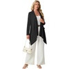 image:imageGRECERELLE Womens Long Sleeve Lightweight Cardigan Casual Open Front Draped Asymmetric Hem Cardigans with PocketsAblack