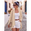 image:imageGRECERELLE Womens Long Sleeve Lightweight Cardigan Casual Open Front Draped Asymmetric Hem Cardigans with PocketsApricot