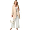 image:imageGRECERELLE Womens Long Sleeve Lightweight Cardigan Casual Open Front Draped Asymmetric Hem Cardigans with PocketsApricot