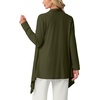 image:imageGRECERELLE Womens Long Sleeve Lightweight Cardigan Casual Open Front Draped Asymmetric Hem Cardigans with PocketsArmy Green