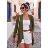 image:imageGRECERELLE Womens Long Sleeve Lightweight Cardigan Casual Open Front Draped Asymmetric Hem Cardigans with PocketsArmy Green
