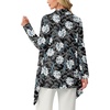 image:imageGRECERELLE Womens Long Sleeve Lightweight Cardigan Casual Open Front Draped Asymmetric Hem Cardigans with PocketsBlack White Lily