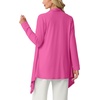 image:imageGRECERELLE Womens Long Sleeve Lightweight Cardigan Casual Open Front Draped Asymmetric Hem Cardigans with PocketsHot Pink