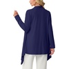 image:imageGRECERELLE Womens Long Sleeve Lightweight Cardigan Casual Open Front Draped Asymmetric Hem Cardigans with PocketsNavy Blue