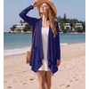 image:imageGRECERELLE Womens Long Sleeve Lightweight Cardigan Casual Open Front Draped Asymmetric Hem Cardigans with PocketsNavy Blue