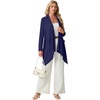 image:imageGRECERELLE Womens Long Sleeve Lightweight Cardigan Casual Open Front Draped Asymmetric Hem Cardigans with PocketsNavy Blue