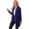 image:imageGRECERELLE Womens Long Sleeve Lightweight Cardigan Casual Open Front Draped Asymmetric Hem Cardigans with PocketsNavy Blue