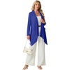 image:imageGRECERELLE Womens Long Sleeve Lightweight Cardigan Casual Open Front Draped Asymmetric Hem Cardigans with PocketsRoyal Blue