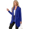 image:imageGRECERELLE Womens Long Sleeve Lightweight Cardigan Casual Open Front Draped Asymmetric Hem Cardigans with PocketsRoyal Blue