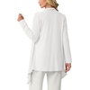 image:imageGRECERELLE Womens Long Sleeve Lightweight Cardigan Casual Open Front Draped Asymmetric Hem Cardigans with PocketsWhite