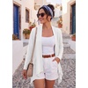 image:imageGRECERELLE Womens Long Sleeve Lightweight Cardigan Casual Open Front Draped Asymmetric Hem Cardigans with PocketsWhite