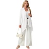 image:imageGRECERELLE Womens Long Sleeve Lightweight Cardigan Casual Open Front Draped Asymmetric Hem Cardigans with PocketsWhite