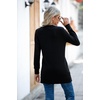 image:imageGRECERELLE Womens Long Sleeve Open Front Cardigan Button Down Ribbed Lightweight Knit Outerwear with Pocket01 Black