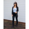 image:imageGRECERELLE Womens Long Sleeve Open Front Cardigan Button Down Ribbed Lightweight Knit Outerwear with Pocket02 Dark Gray
