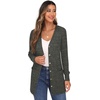 image:imageGRECERELLE Womens Long Sleeve Open Front Cardigan Button Down Ribbed Lightweight Knit Outerwear with Pocket05 Army Green