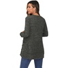 image:imageGRECERELLE Womens Long Sleeve Open Front Cardigan Button Down Ribbed Lightweight Knit Outerwear with Pocket05 Army Green