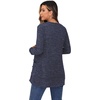 image:imageGRECERELLE Womens Long Sleeve Open Front Cardigan Button Down Ribbed Lightweight Knit Outerwear with Pocket06 Navy Blue