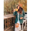 image:imageGRECERELLE Womens Long Sleeve Open Front Cardigan Button Down Ribbed Lightweight Knit Outerwear with Pocket07 Dark Green