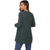 image:imageGRECERELLE Womens Long Sleeve Open Front Cardigan Button Down Ribbed Lightweight Knit Outerwear with Pocket07 Dark Green