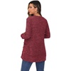 image:imageGRECERELLE Womens Long Sleeve Open Front Cardigan Button Down Ribbed Lightweight Knit Outerwear with Pocket08 Red