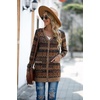 image:imageGRECERELLE Womens Long Sleeve Open Front Cardigan Button Down Ribbed Lightweight Knit Outerwear with PocketAround Flower Brown
