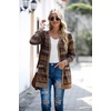 image:imageGRECERELLE Womens Long Sleeve Open Front Cardigan Button Down Ribbed Lightweight Knit Outerwear with PocketAround Flower Brown