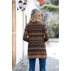 image:imageGRECERELLE Womens Long Sleeve Open Front Cardigan Button Down Ribbed Lightweight Knit Outerwear with PocketAround Flower Brown
