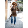 image:imageGRECERELLE Womens Long Sleeve Open Front Cardigan Button Down Ribbed Lightweight Knit Outerwear with PocketAround Flower Brown