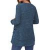 image:imageGRECERELLE Womens Long Sleeve Open Front Cardigan Button Down Ribbed Lightweight Knit Outerwear with PocketBlue