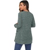 image:imageGRECERELLE Womens Long Sleeve Open Front Cardigan Button Down Ribbed Lightweight Knit Outerwear with PocketBlue Green