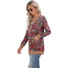 image:imageGRECERELLE Womens Long Sleeve Open Front Cardigan Button Down Ribbed Lightweight Knit Outerwear with PocketBrown Pink Flower