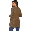 image:imageGRECERELLE Womens Long Sleeve Open Front Cardigan Button Down Ribbed Lightweight Knit Outerwear with PocketCaramel