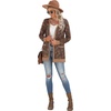 image:imageGRECERELLE Womens Long Sleeve Open Front Cardigan Button Down Ribbed Lightweight Knit Outerwear with PocketCashew Brown