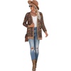 image:imageGRECERELLE Womens Long Sleeve Open Front Cardigan Button Down Ribbed Lightweight Knit Outerwear with PocketCashew Brown