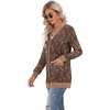 image:imageGRECERELLE Womens Long Sleeve Open Front Cardigan Button Down Ribbed Lightweight Knit Outerwear with PocketCashew Brown