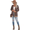 image:imageGRECERELLE Womens Long Sleeve Open Front Cardigan Button Down Ribbed Lightweight Knit Outerwear with PocketColorful Cashew Navy