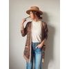 image:imageGRECERELLE Womens Long Sleeve Open Front Cardigan Button Down Ribbed Lightweight Knit Outerwear with PocketColorful Cashew Navy