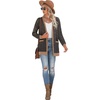 image:imageGRECERELLE Womens Long Sleeve Open Front Cardigan Button Down Ribbed Lightweight Knit Outerwear with PocketFlower Navy
