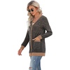 image:imageGRECERELLE Womens Long Sleeve Open Front Cardigan Button Down Ribbed Lightweight Knit Outerwear with PocketFlower Navy