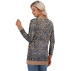 image:imageGRECERELLE Womens Long Sleeve Open Front Cardigan Button Down Ribbed Lightweight Knit Outerwear with PocketLeopard Blue