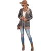 image:imageGRECERELLE Womens Long Sleeve Open Front Cardigan Button Down Ribbed Lightweight Knit Outerwear with PocketLeopard Blue