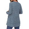 image:imageGRECERELLE Womens Long Sleeve Open Front Cardigan Button Down Ribbed Lightweight Knit Outerwear with PocketLight Blue