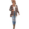 image:imageGRECERELLE Womens Long Sleeve Open Front Cardigan Button Down Ribbed Lightweight Knit Outerwear with PocketNavy Blue Daffodil