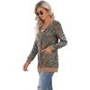 image:imageGRECERELLE Womens Long Sleeve Open Front Cardigan Button Down Ribbed Lightweight Knit Outerwear with PocketPaisley Blue