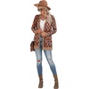 image:imageGRECERELLE Womens Long Sleeve Open Front Cardigan Button Down Ribbed Lightweight Knit Outerwear with PocketRed Pane Lips