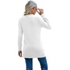 image:imageGRECERELLE Womens Long Sleeve Open Front Cardigan Button Down Ribbed Lightweight Knit Outerwear with PocketWhite