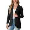 image:imageGRECERELLE Womens Long Sleeve Open Front Cardigan Casual VNeck Curved Hem Ribbed Knit Sweater Outerwear with Pockets01 Black