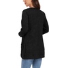 image:imageGRECERELLE Womens Long Sleeve Open Front Cardigan Casual VNeck Curved Hem Ribbed Knit Sweater Outerwear with Pockets01 Black