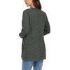 image:imageGRECERELLE Womens Long Sleeve Open Front Cardigan Casual VNeck Curved Hem Ribbed Knit Sweater Outerwear with PocketsArmy Green